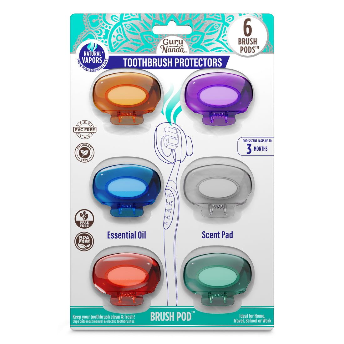 Brush Pod Toothbrush Protector – 6 Pack