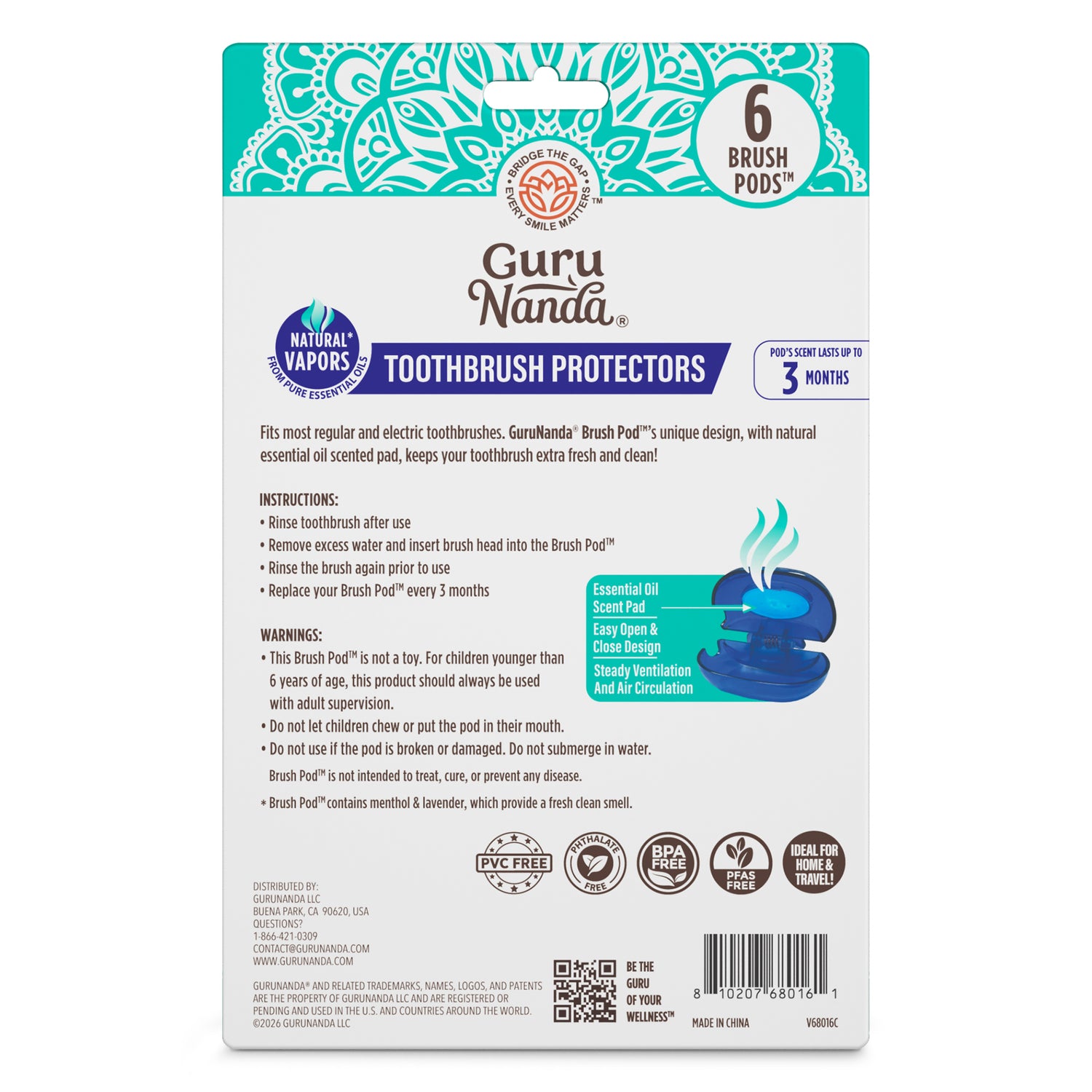 Brush Pod Toothbrush Protector – 6 Pack