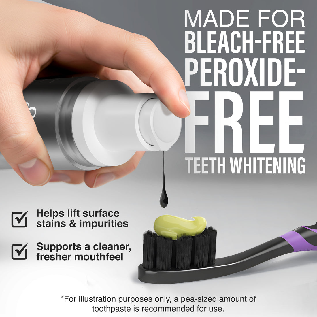 Charcoal Toothpaste Booster with 5% Charcoal Powder – 1 fl oz