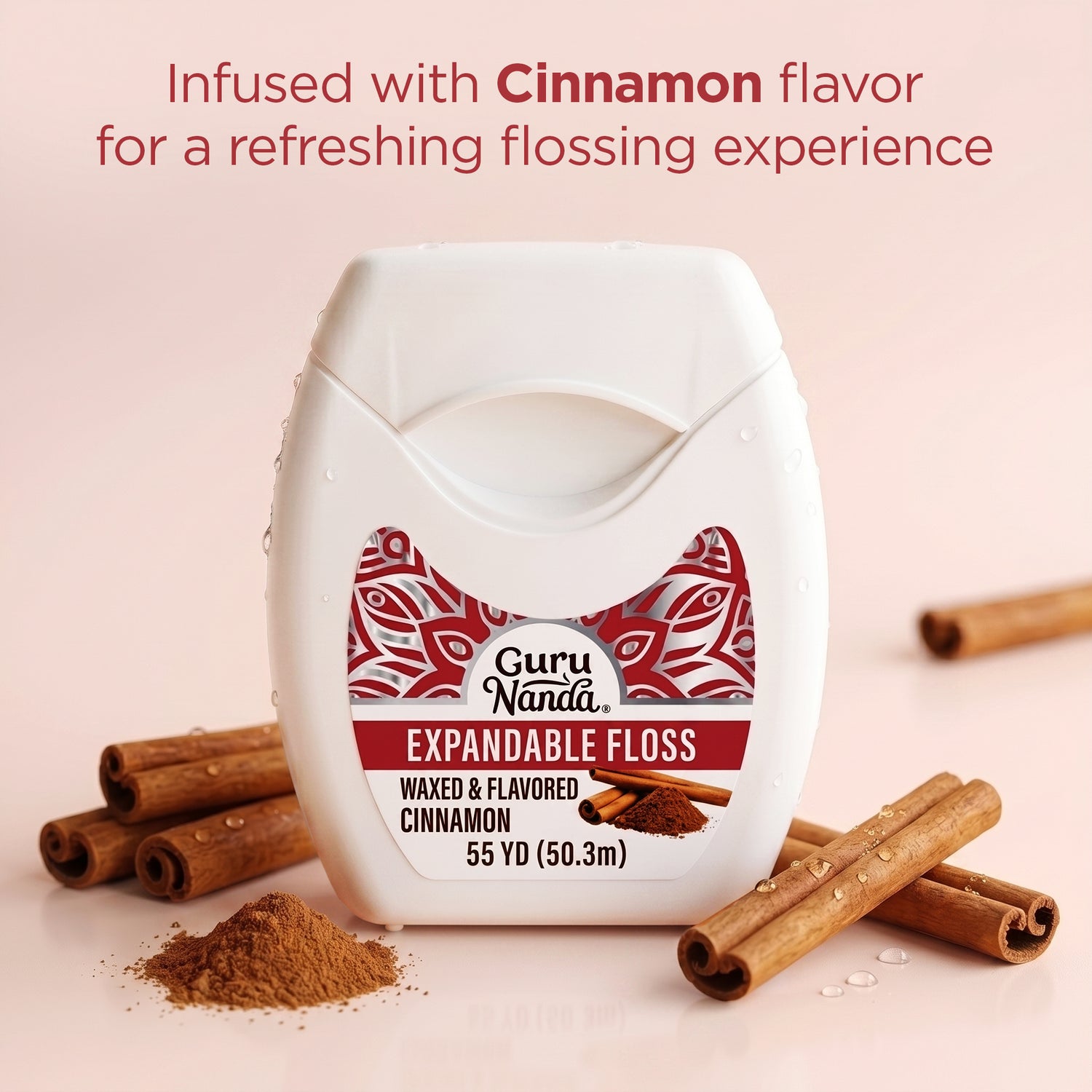 Cinnamon Flavored Expandable Dental Floss – 55 Yards