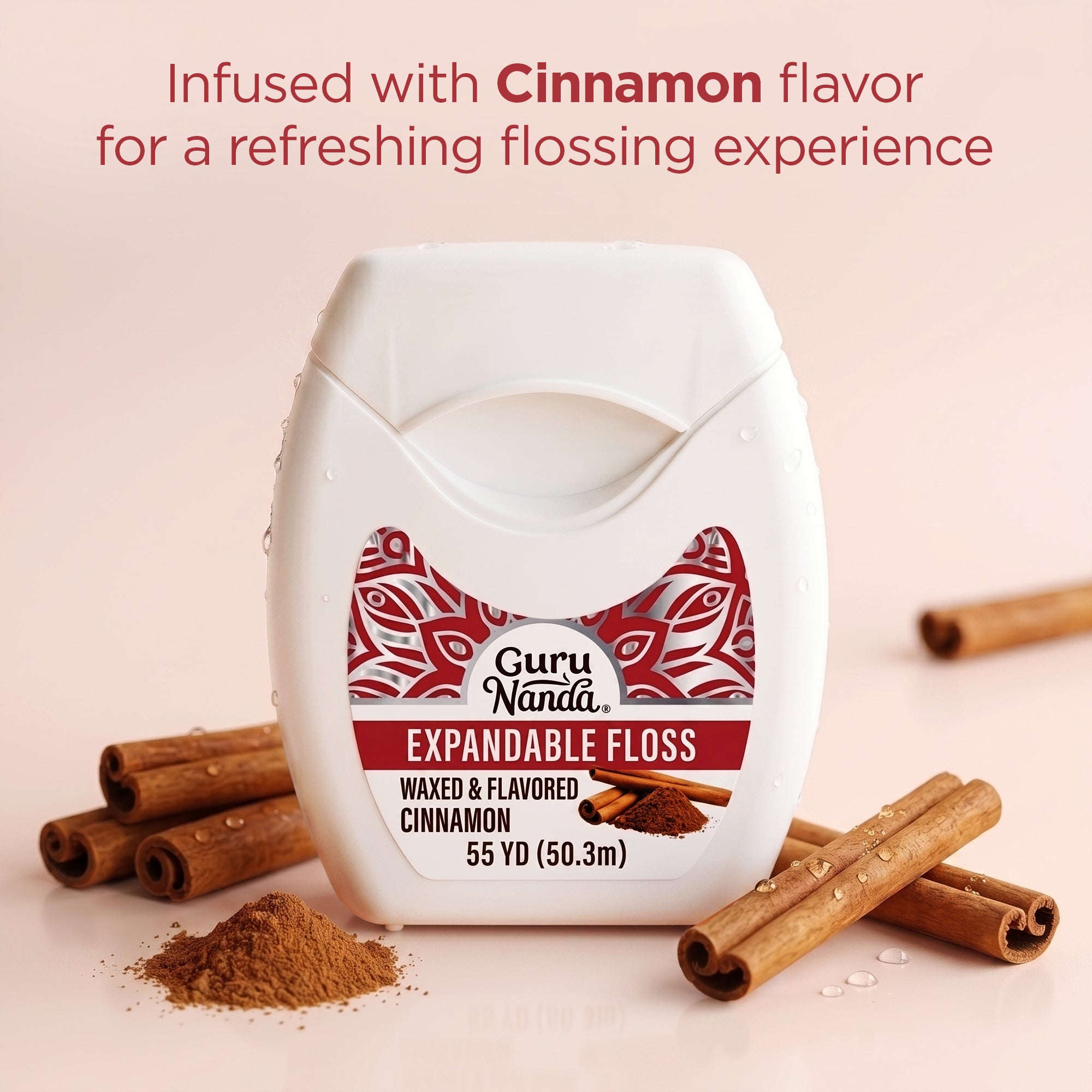 Cinnamon Flavored Expandable Dental Floss – 55 Yards