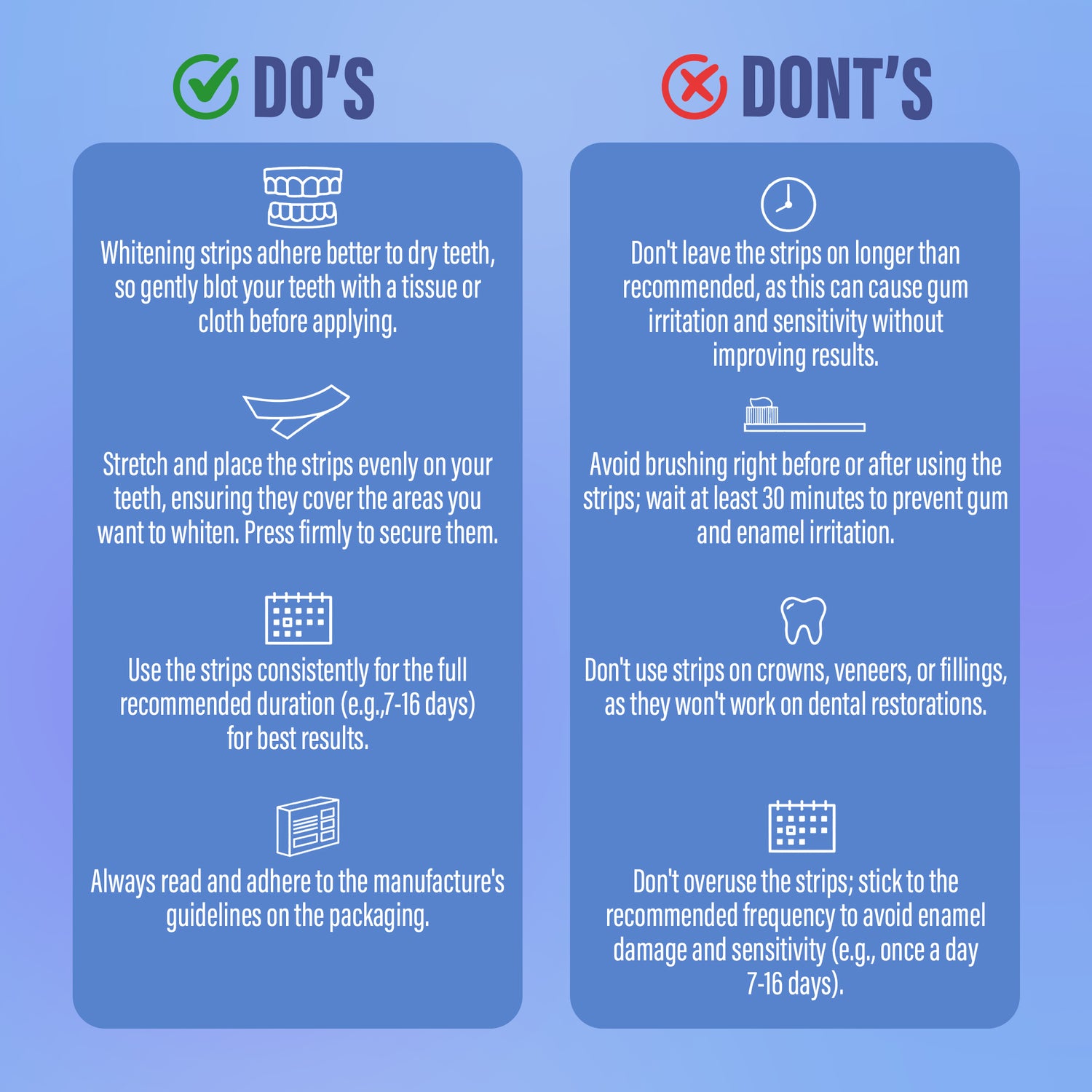 Whitening Strips – 30 Day Treatment