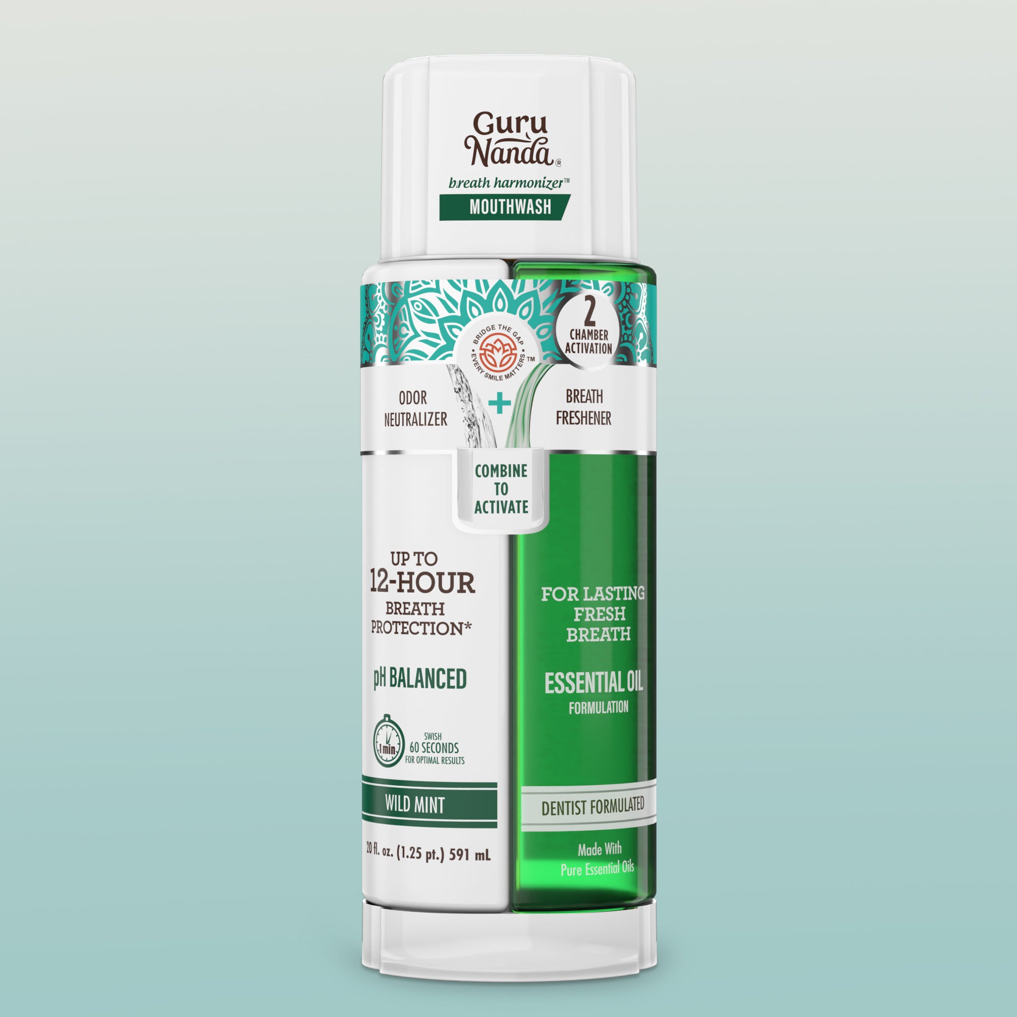 Dual Barrel Breath Harmonizer Mouthwash, Wild Mint – GuruNanda