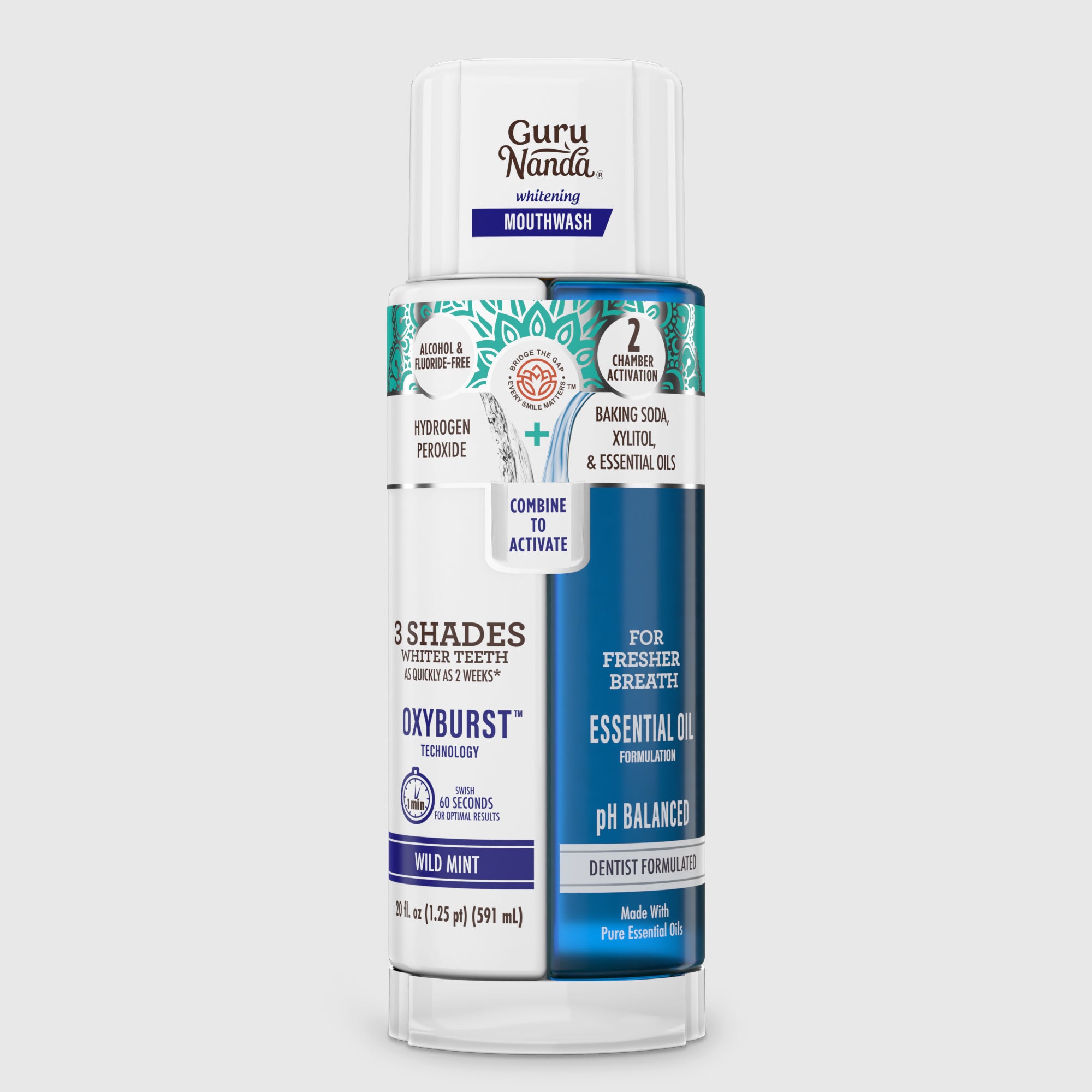 Dual Barrel Oxyburst Whitening Mouthwash | GuruNanda