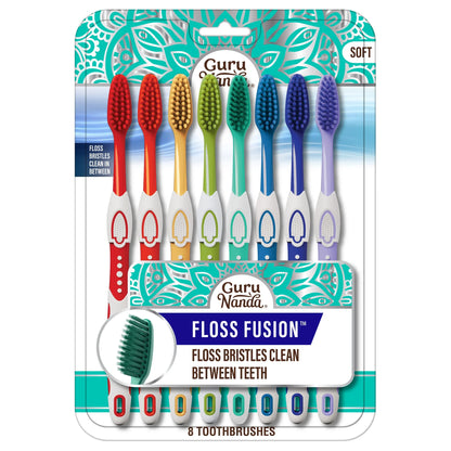 Floss Fusion Toothbrushes – 8 Pack