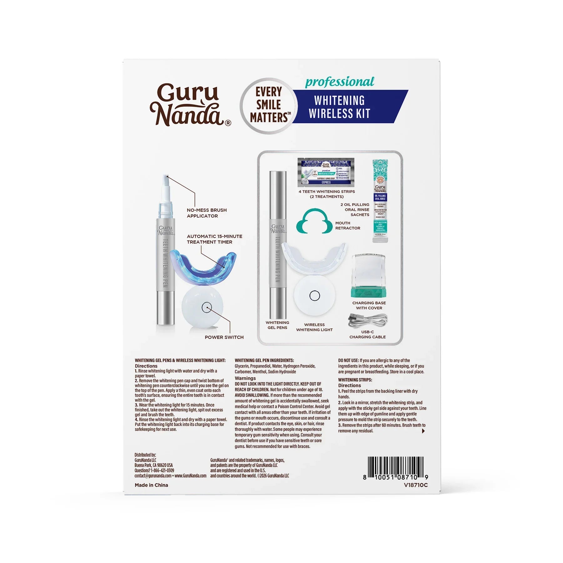 Wireless LED Teeth Whitening Kit | GuruNanda