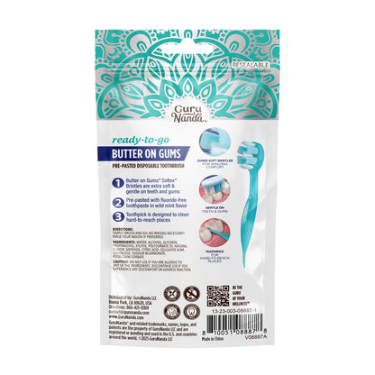 Ready-to-Go Butter on Gums Pre-Pasted Toothbrushes - 3 Count