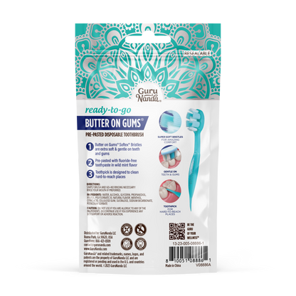 Ready-to-Go Butter on Gums Pre-Pasted Toothbrushes - 5 Count