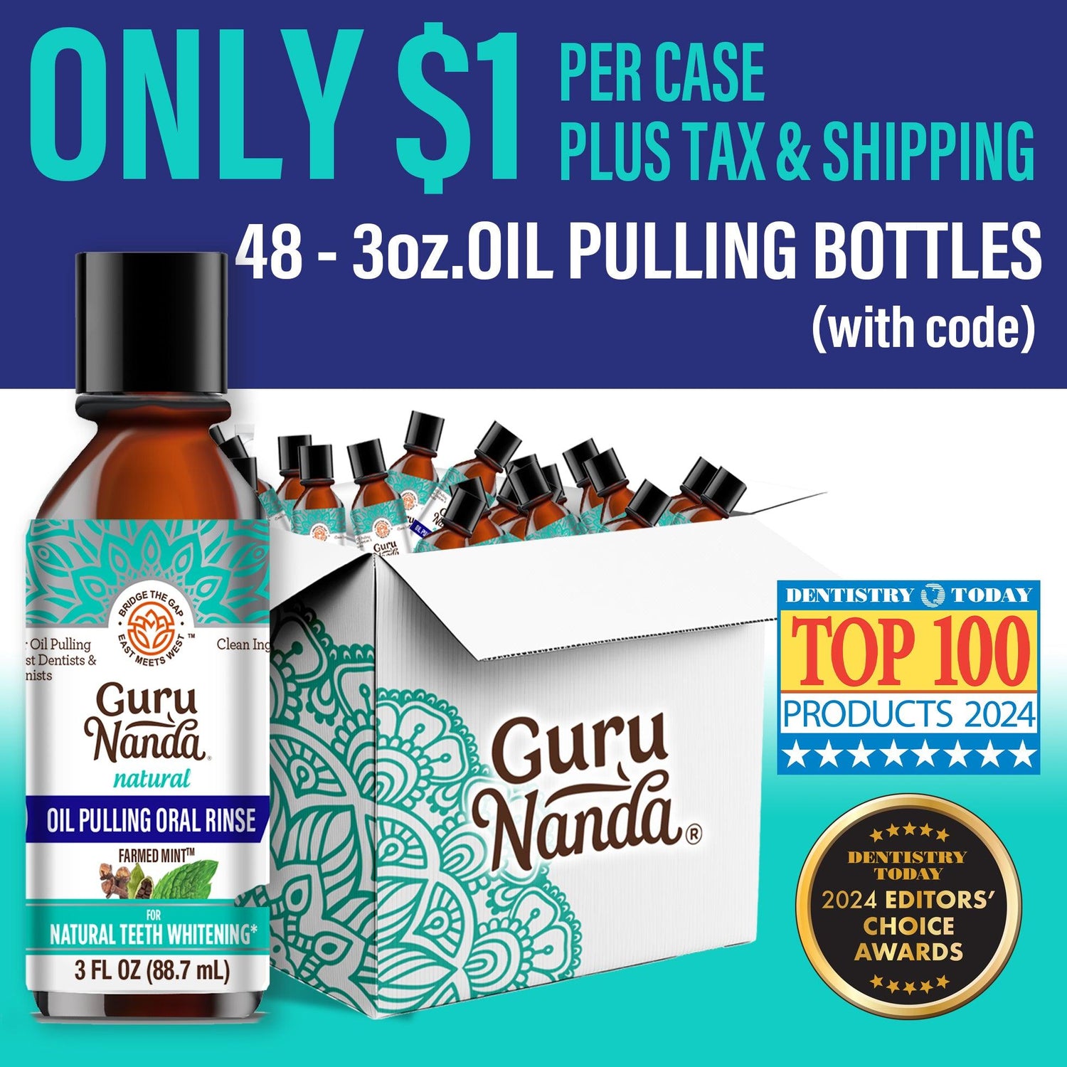 GuruNanda Aceite de extracción de menta - 3 oz (paquete de 48)
