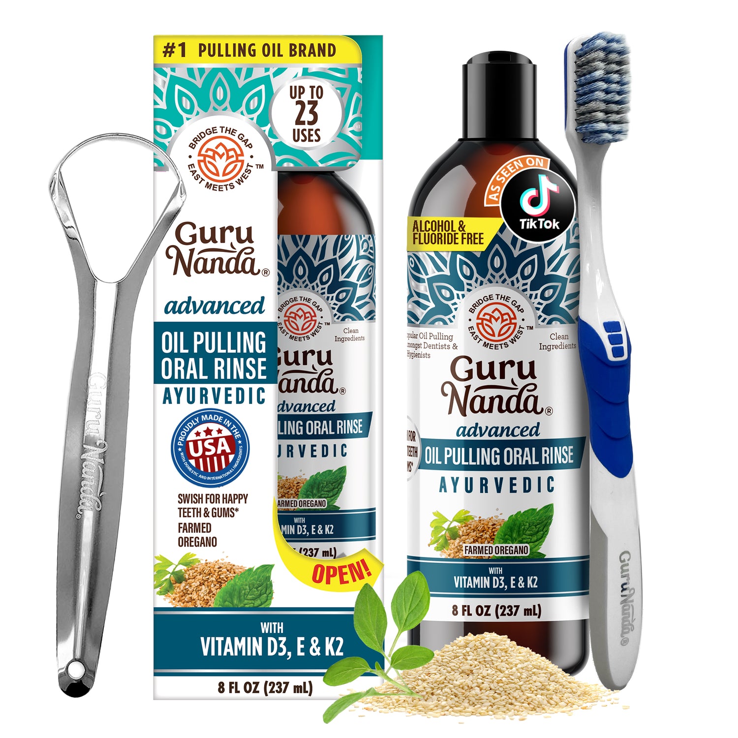 Huile de traction pour dents et gencives à formule avancée, 8 fl oz - 1 paquet 