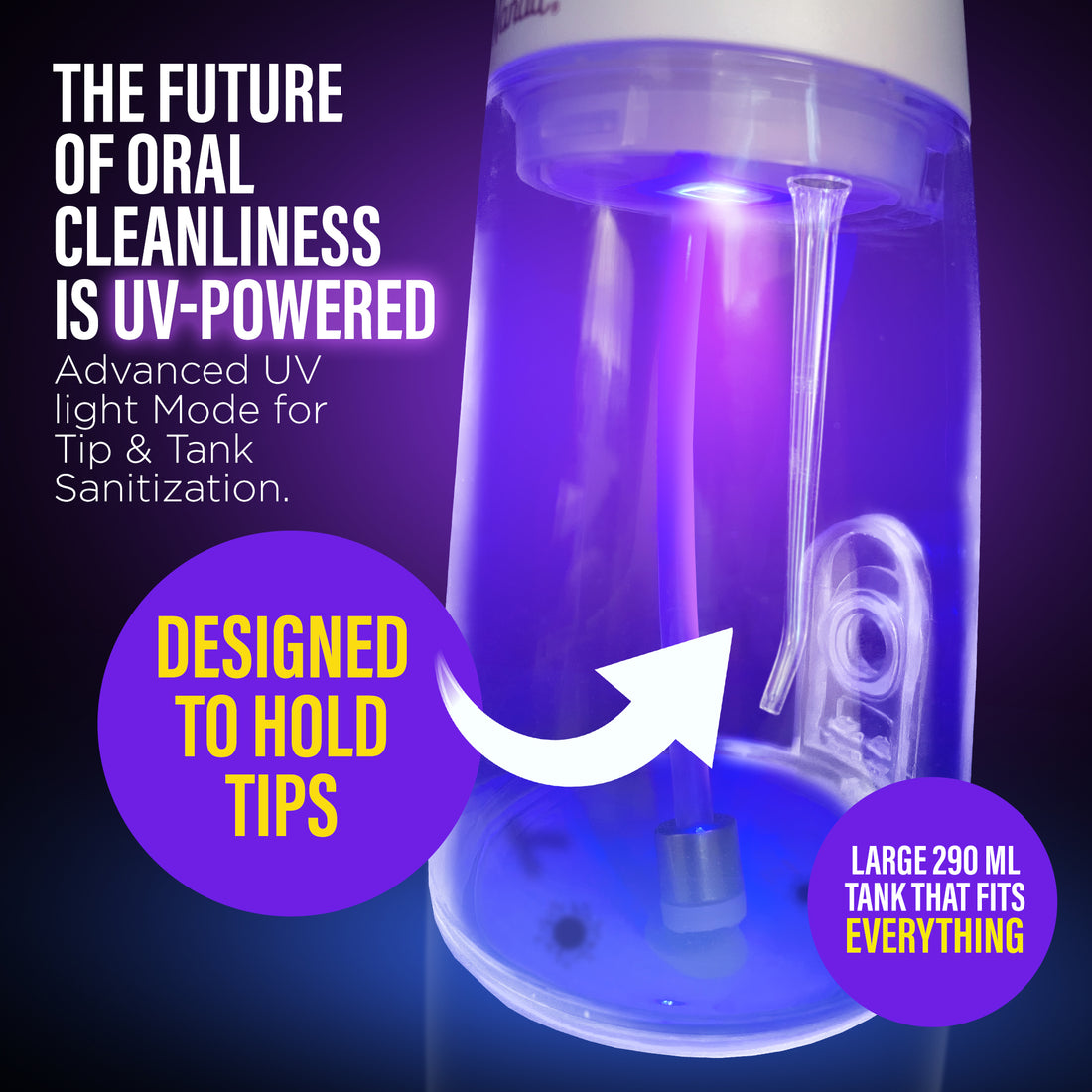 Advanced Dental Water Flosser (with UV light) + Concentrated Mouthwash