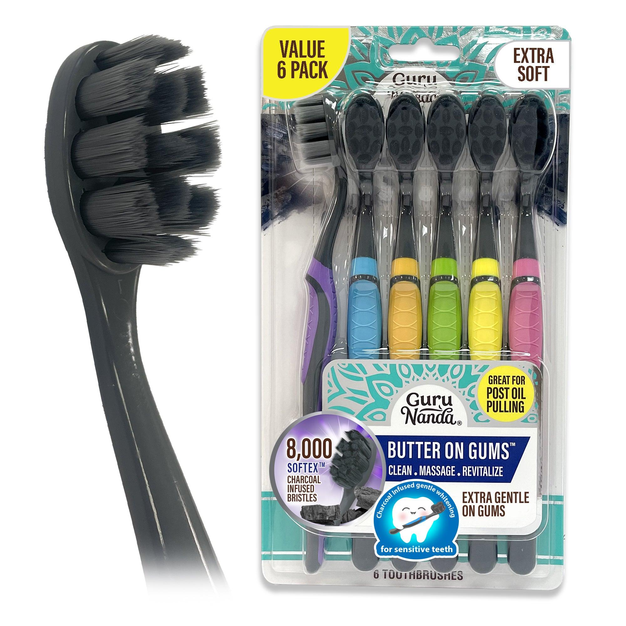 Butter on Gums Charcoal Toothbrush (6-Count)