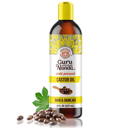Aceite de ricino prensado en frío, 8 onzas líquidas