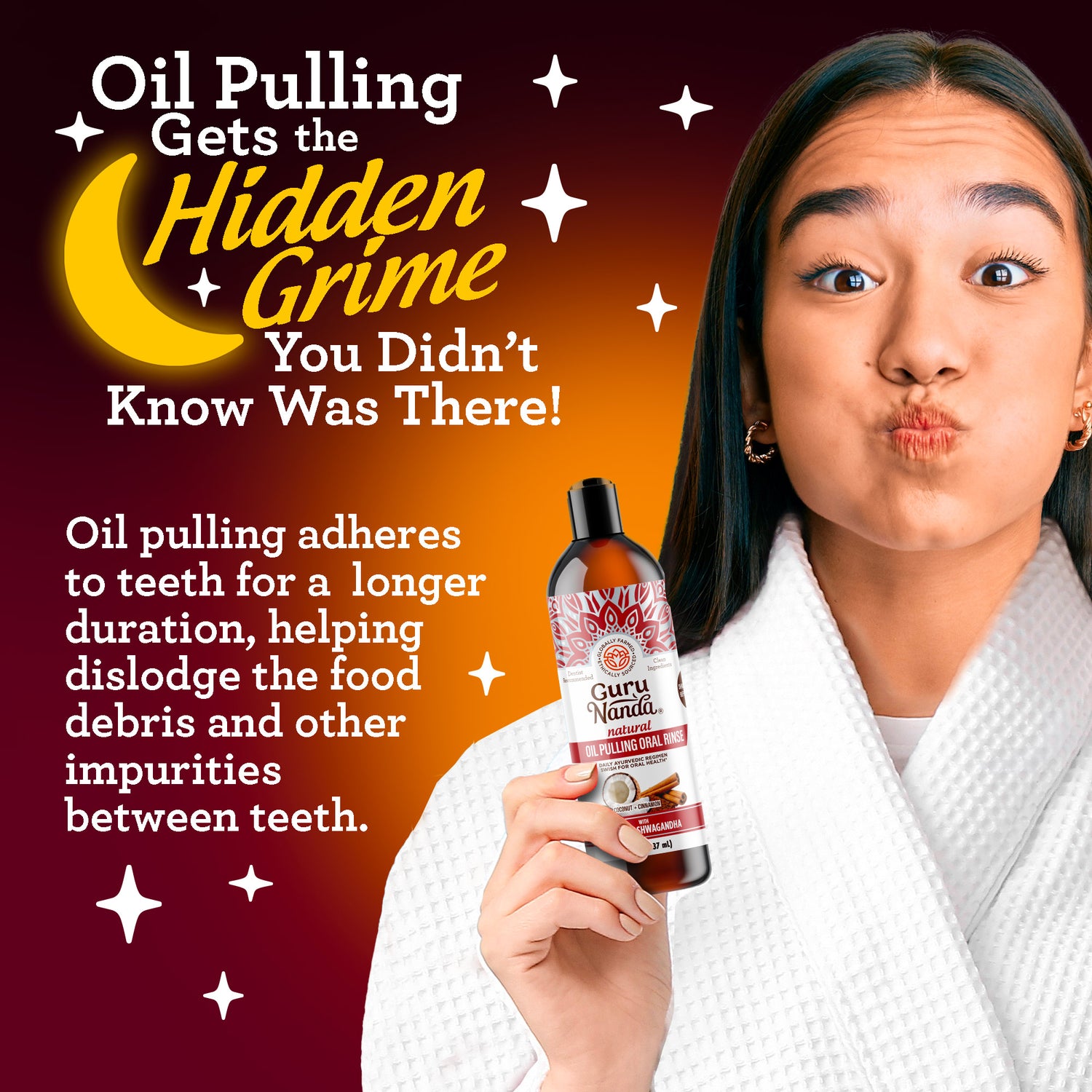 Coconut &amp; Cinnamon Oil Pulling Flavor + Neem &amp; Ashwagandha, 8 Fl Oz - 1 Pk