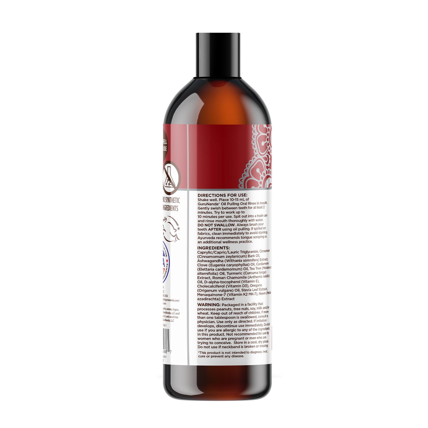 Bottle with a label on a white background 