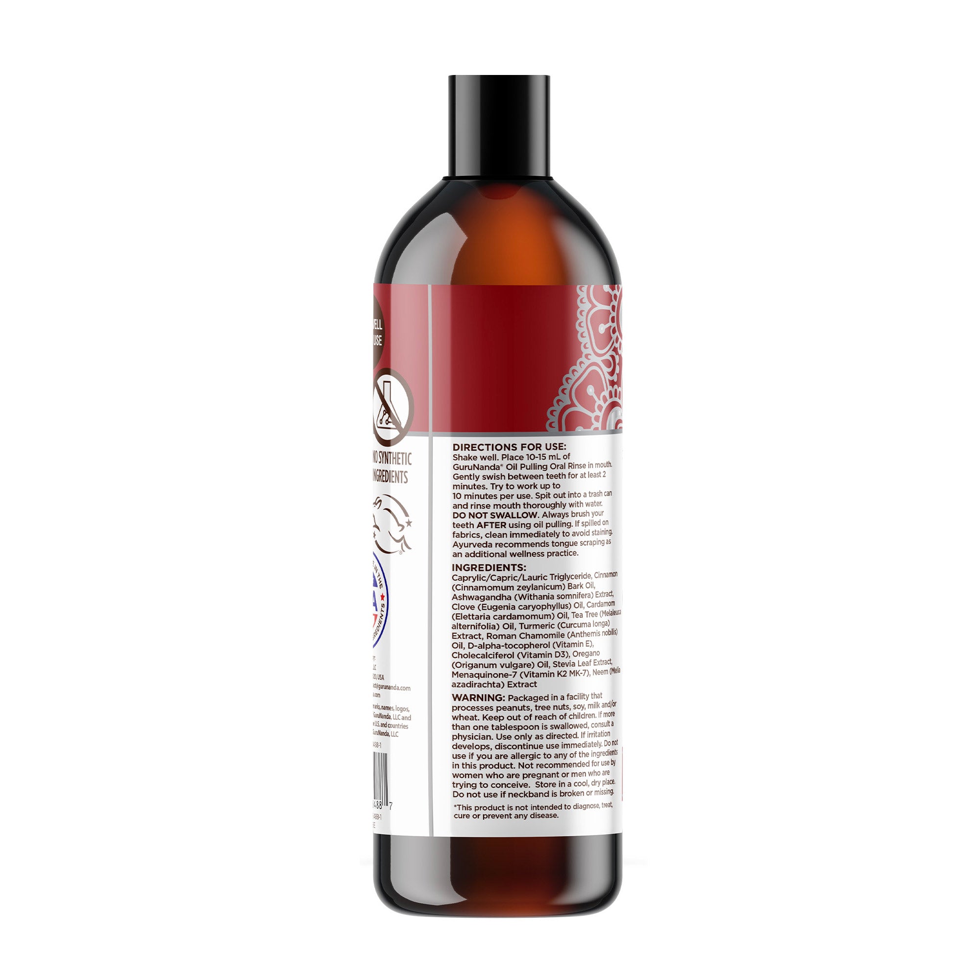 Bottle with a label on a white background 