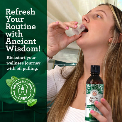 Huile de départ pour le bain de bouche à la noix de coco et à la menthe poivrée - 237 ml