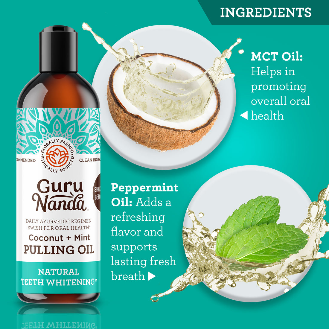 Coconut + Peppermint Pulling Oil, 8 Fl Oz - 1 Pk