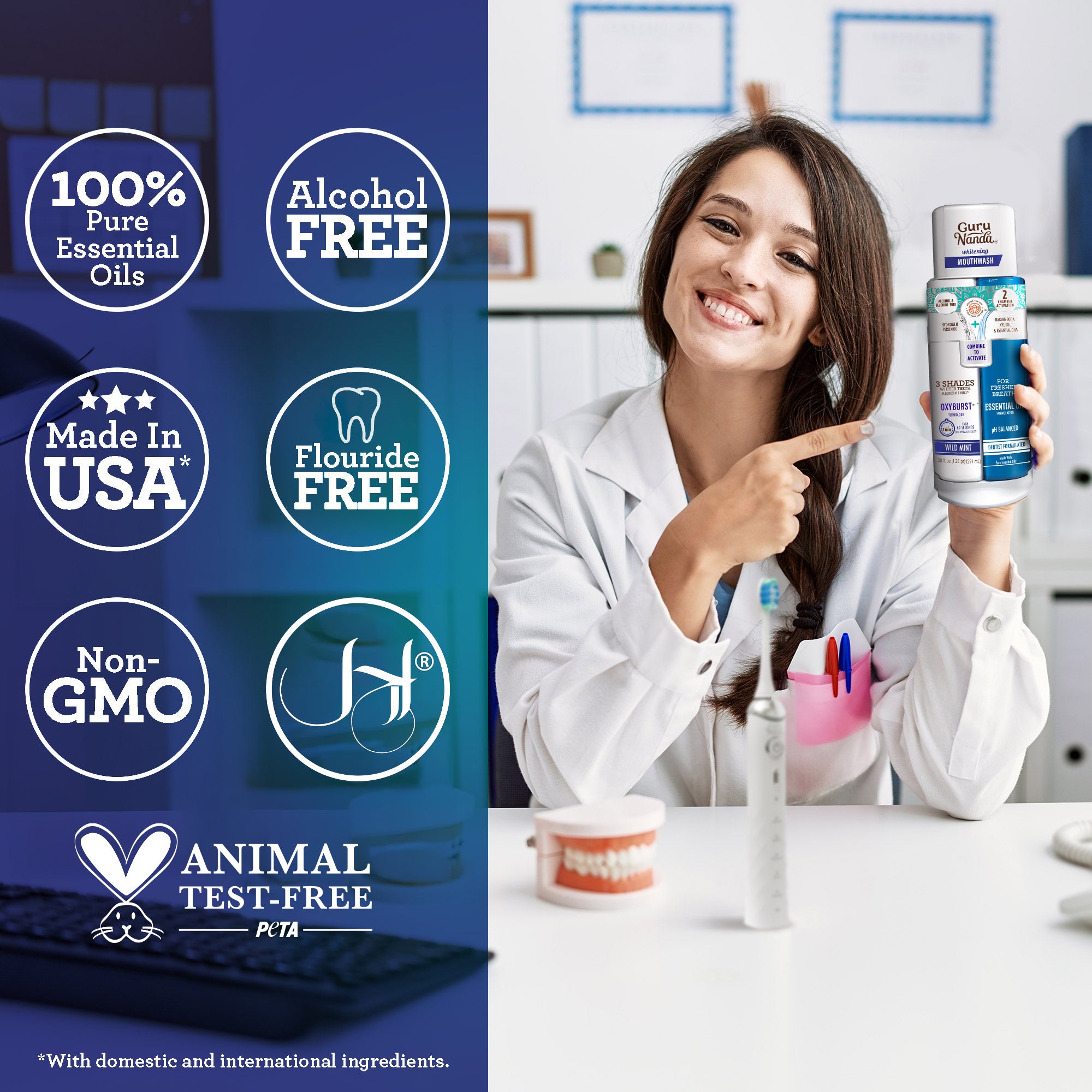 Dual Barrel Oxyburst Whitening Mouthwash | GuruNanda