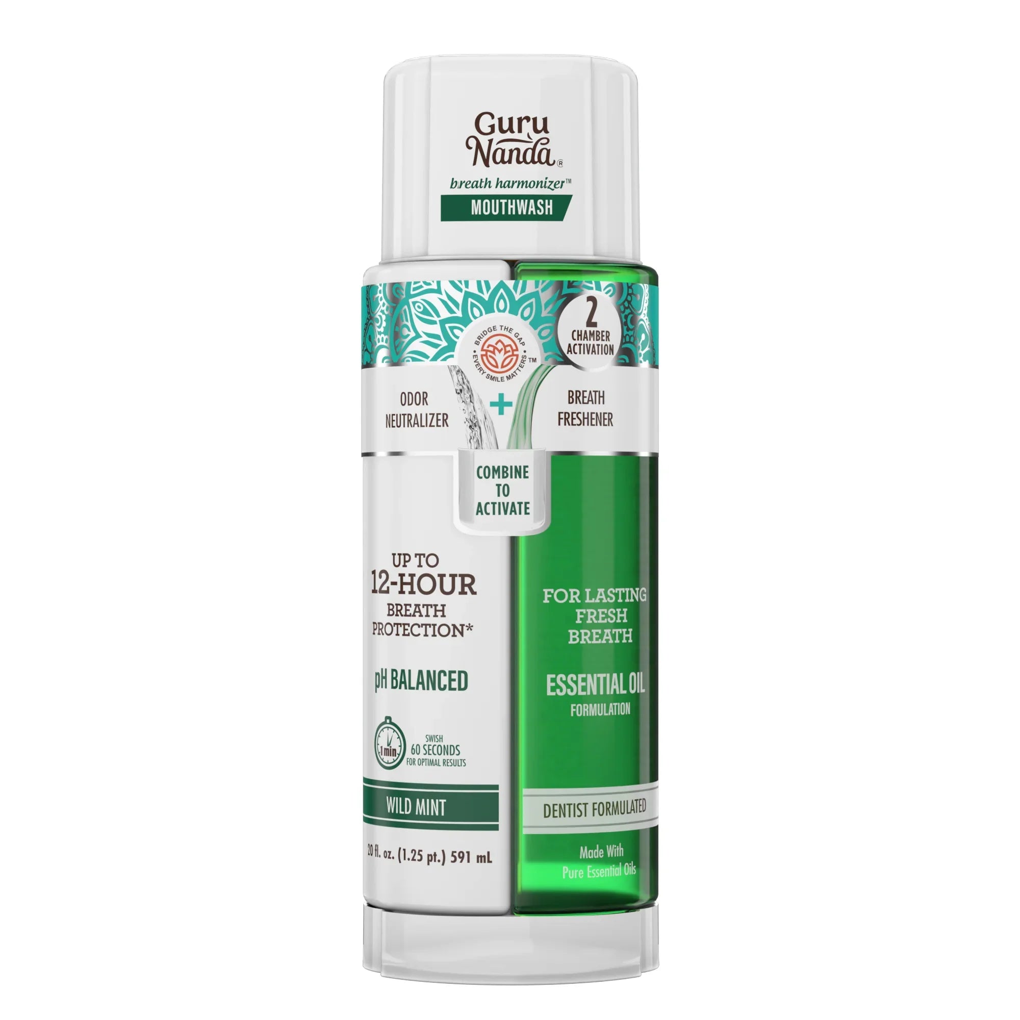 Dual Barrel Breath Harmonizer Mouthwash, Wild Mint – GuruNanda