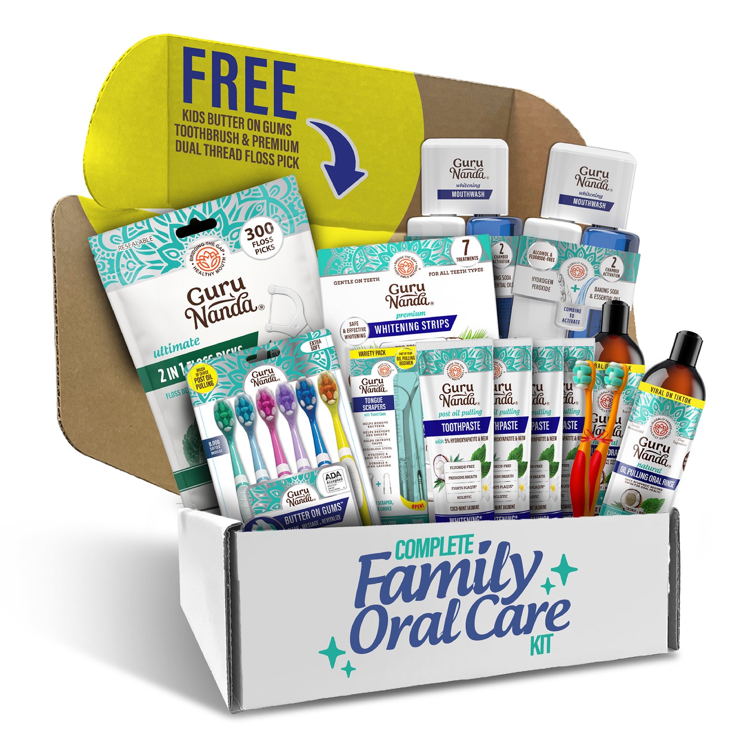 Kit completo de cuidado bucal familiar
