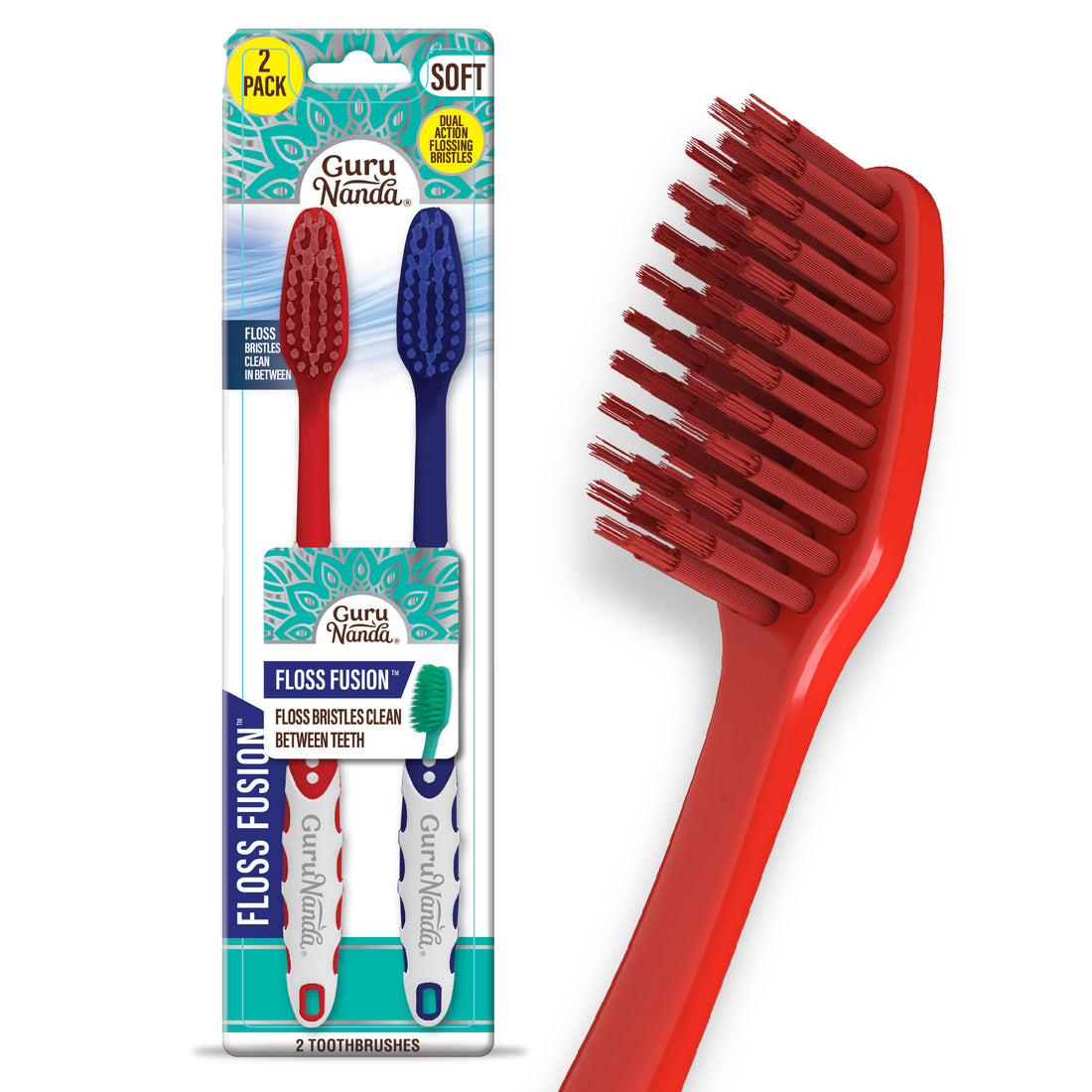 Cepillos de dientes Floss Fusion (paquete de 2)