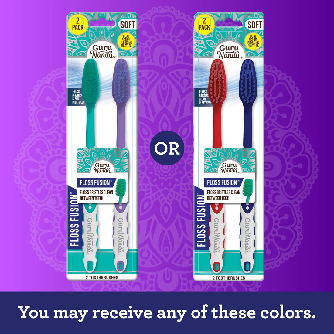 Floss Fusion Toothbrushes ( 2 Pack)