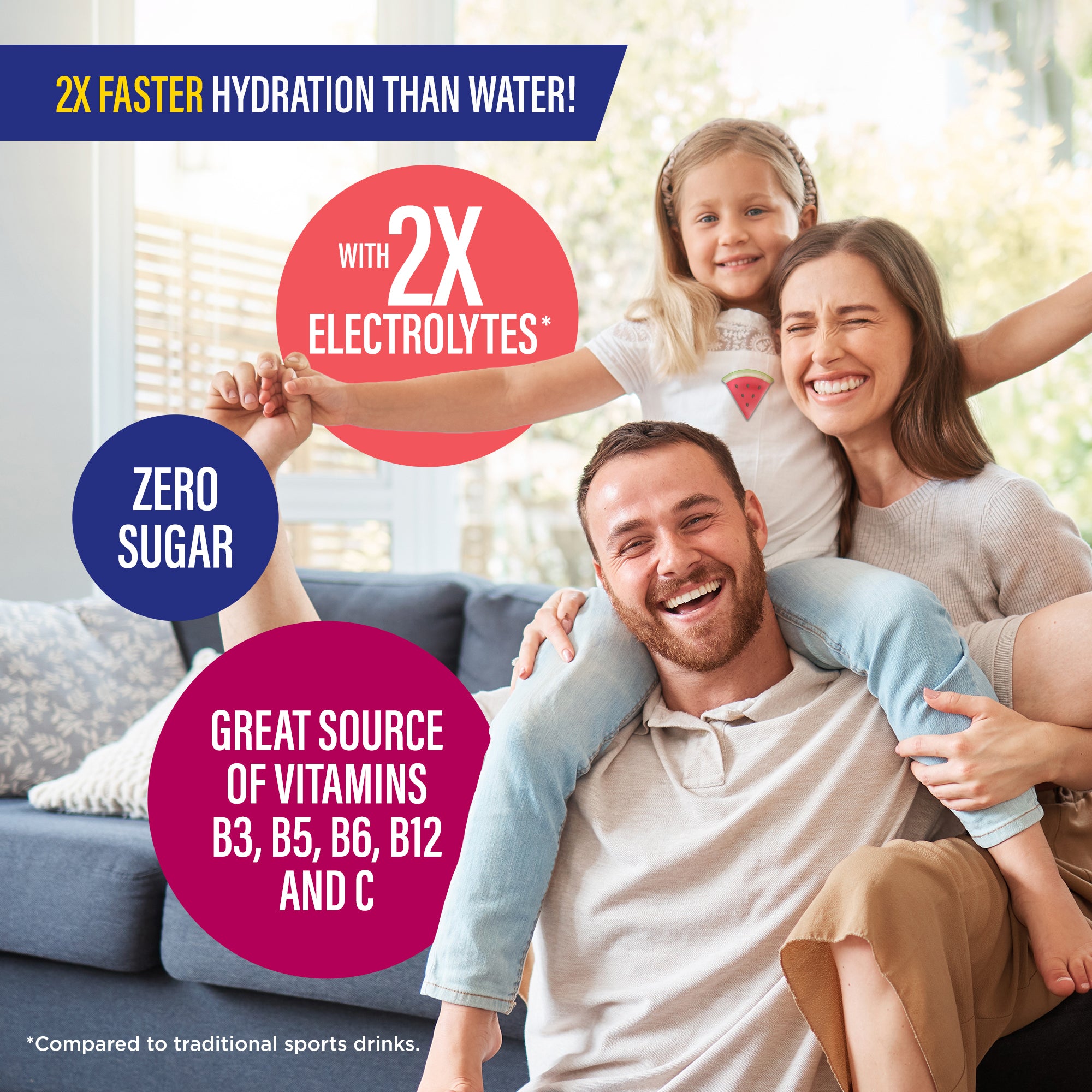 Liquid Hydration Electrolyte Drink Mix, Watermelon - 48 Count