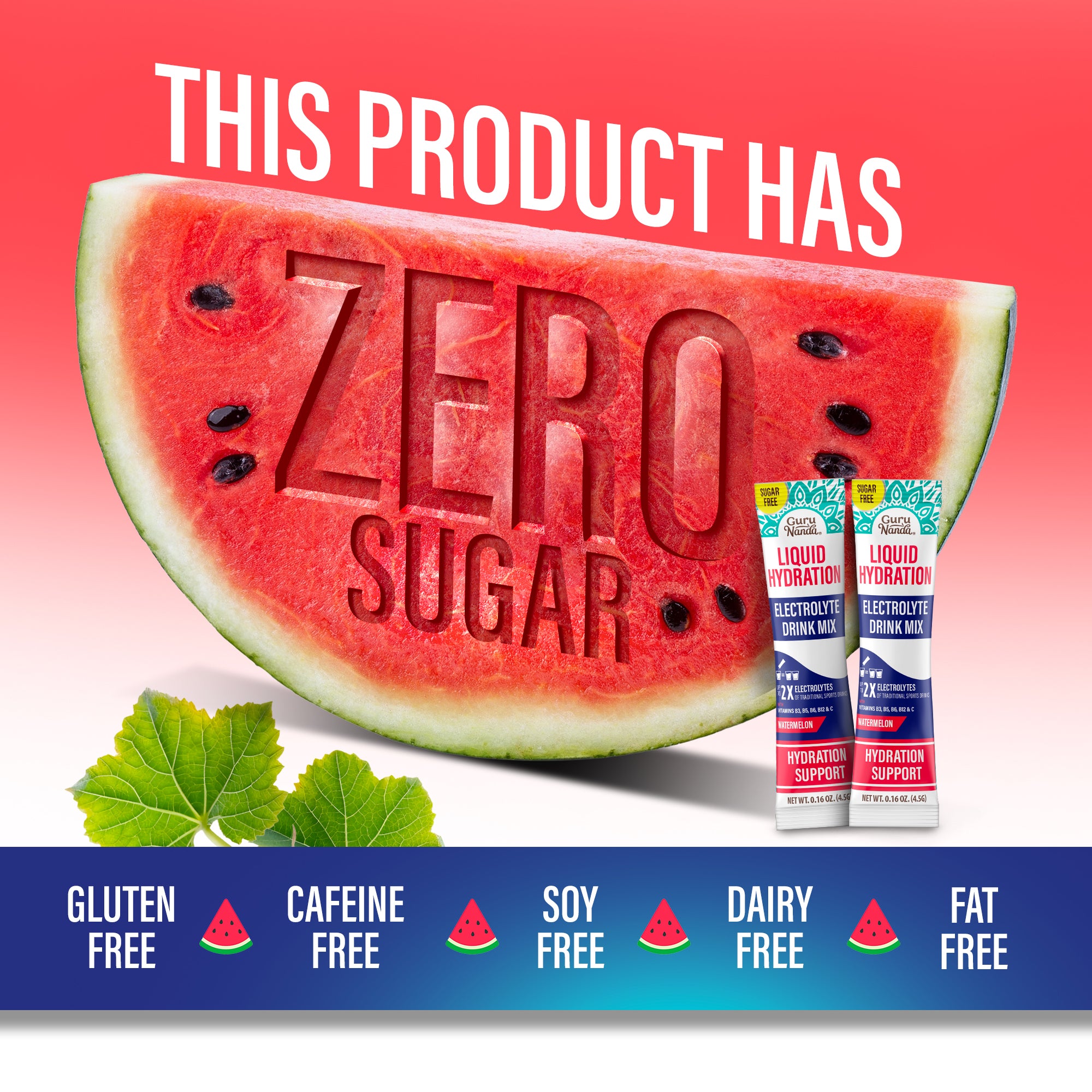 Liquid Hydration Electrolyte Drink Mix, Watermelon - 48 Count