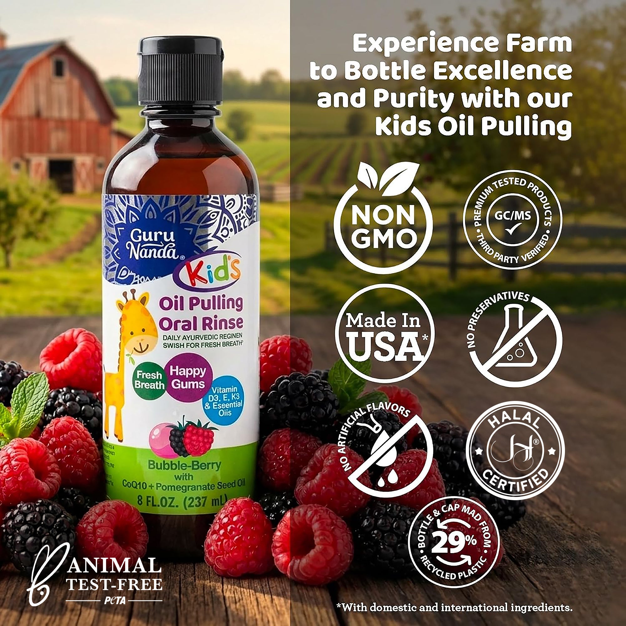 Kids Oil Pulling with Bubble Berry &amp; CoQ10 – 8 fl oz