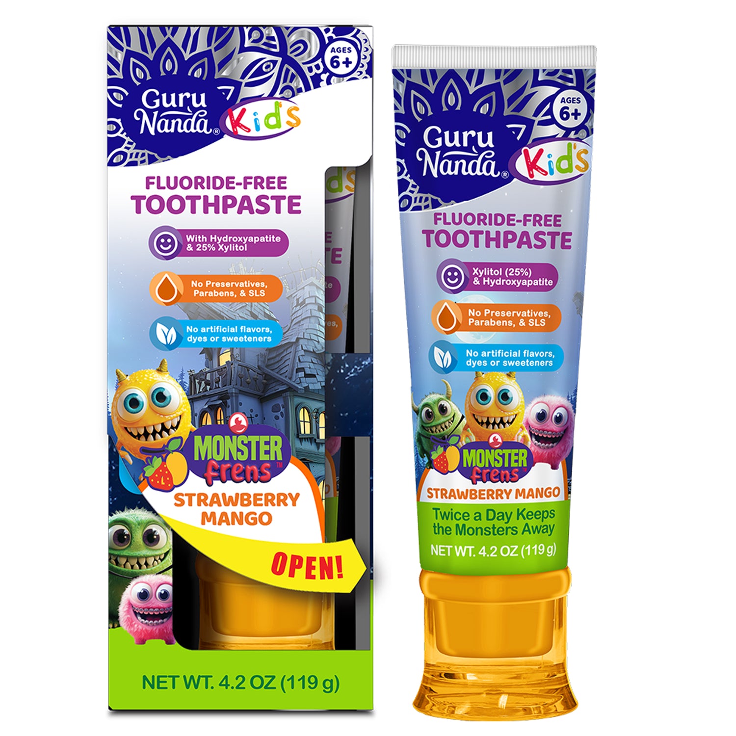 Kids Toothpaste with Xylitol &amp; Hydroxyapatite, Strawberry Mango – 4.2 oz