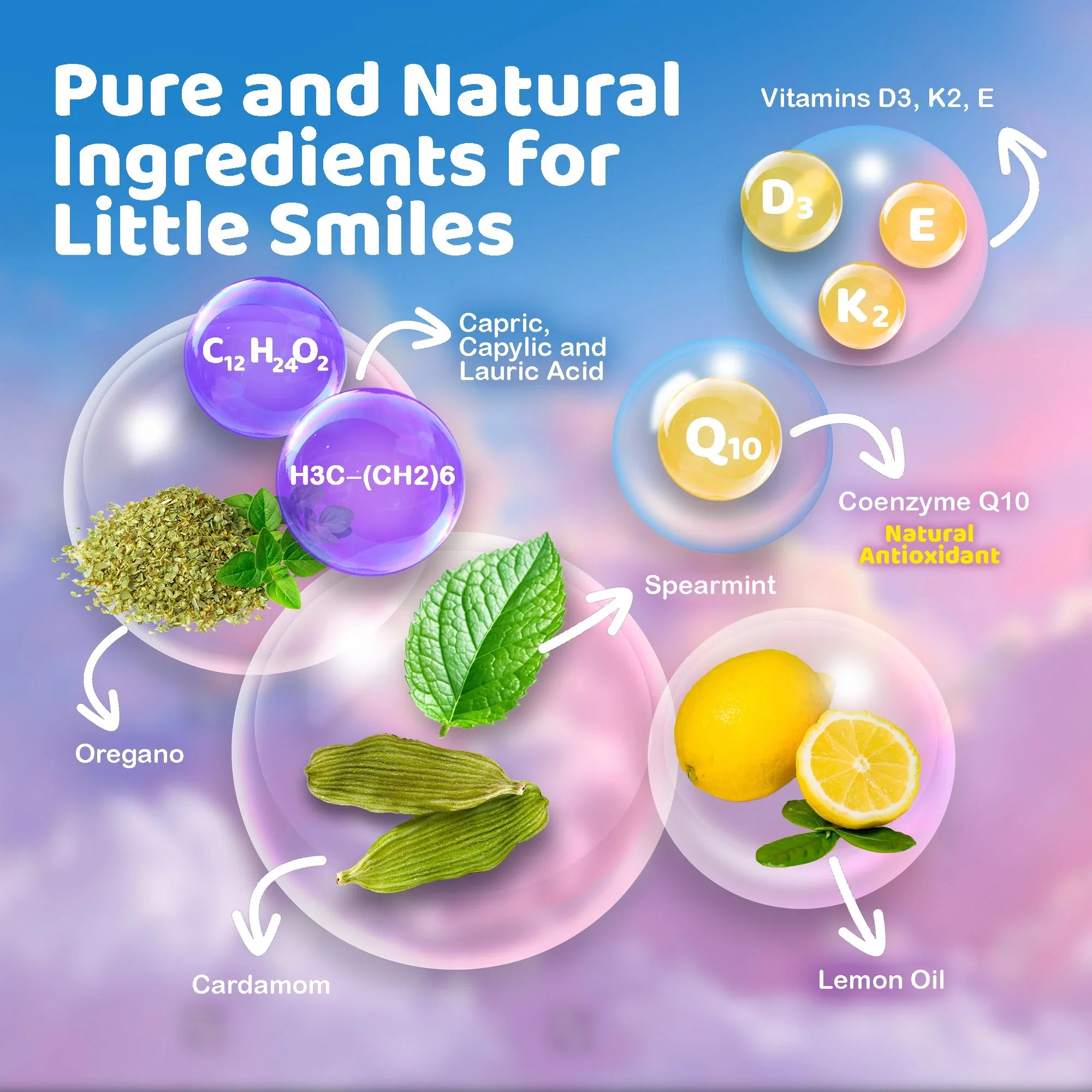 Enjuague bucal con aceite para niños - Sabor a bayas, limón y rosa - 226 g 