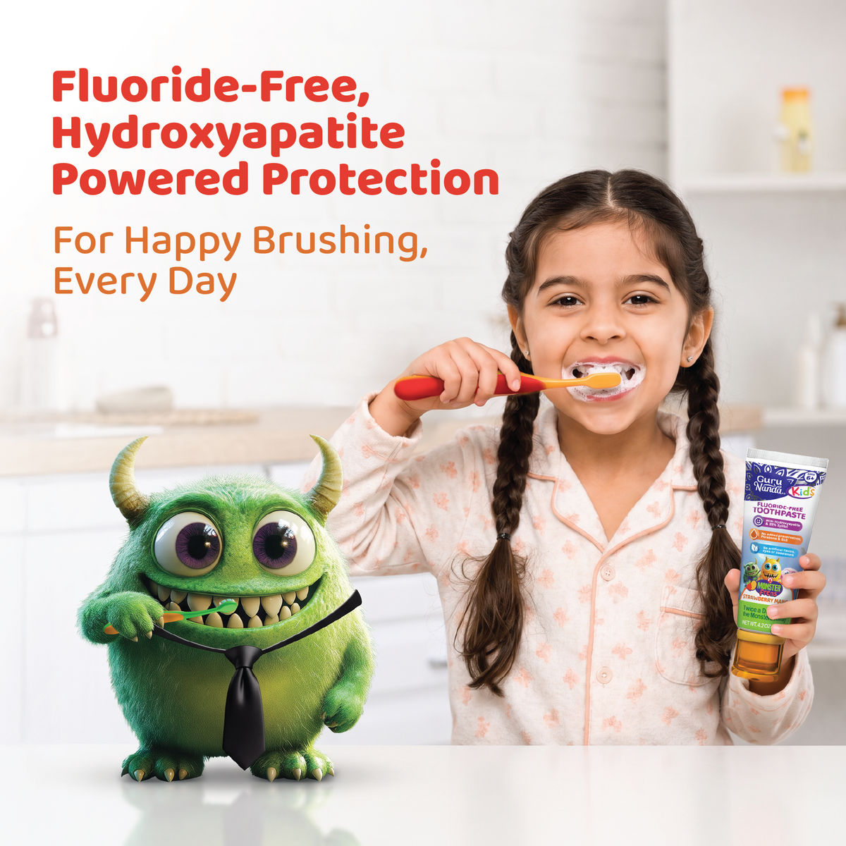 Pasta de dientes infantil con xilitol e hidroxiapatita, fresa y mango – 4.2 oz
