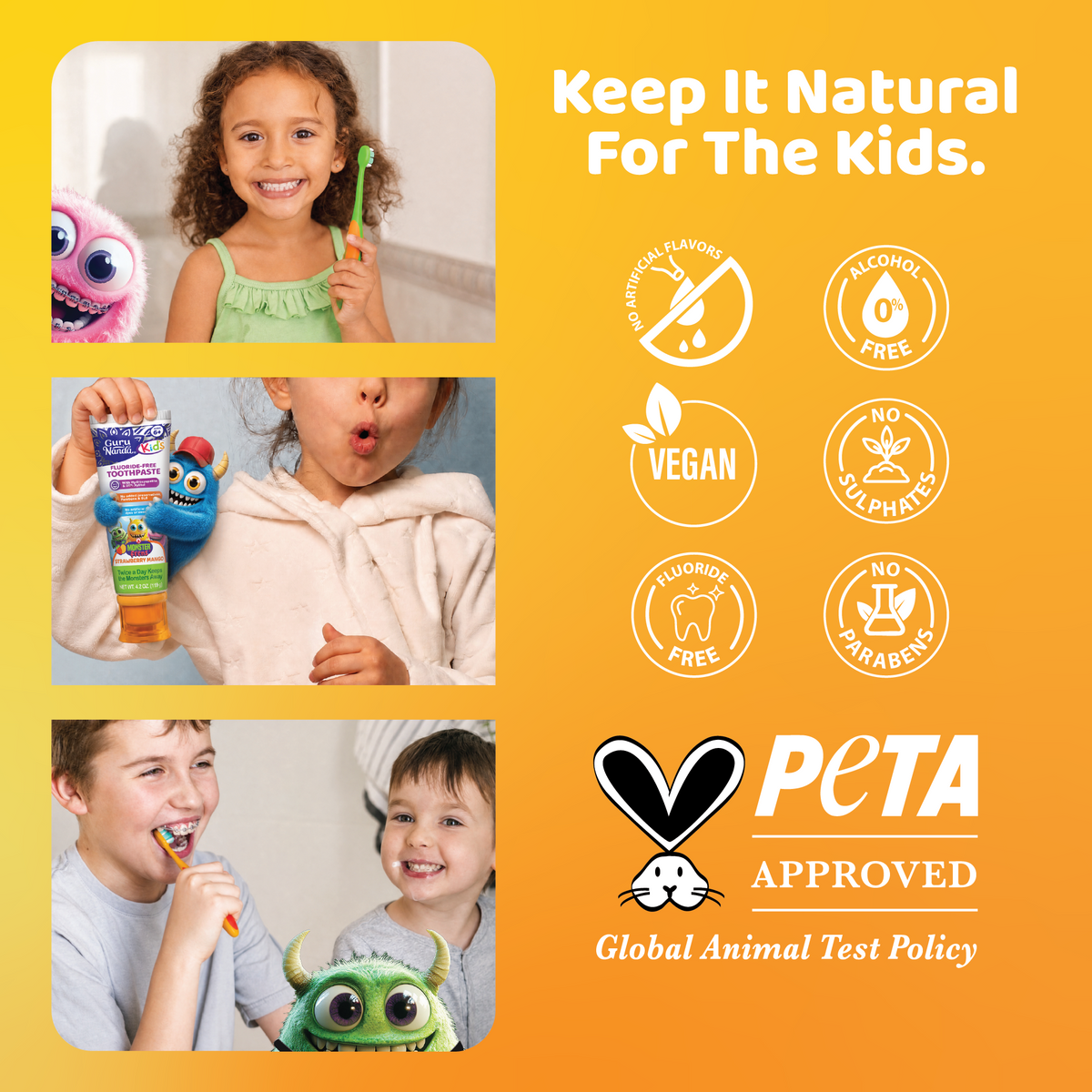 Pasta de dientes infantil con xilitol e hidroxiapatita, fresa y mango – 4.2 oz