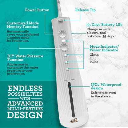 Cepillo de dientes sónico portátil e irrigador bucal Lion &amp;amp; Lamb 2.0 - Blanco