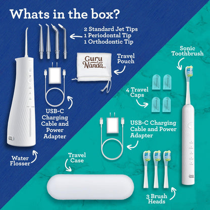 Cepillo de dientes sónico portátil e irrigador bucal Lion &amp;amp; Lamb 2.0 - Blanco