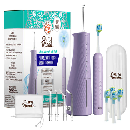 Lion &amp; Lamb 2.0 Portable Sonic Toothbrush &amp; Water Flosser - Lavender