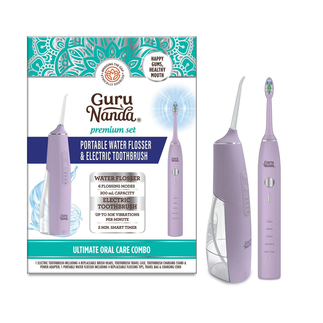 Lion &amp; Lamb Kit - Portable Water Flosser and Sonic Toothbrush - Lavender