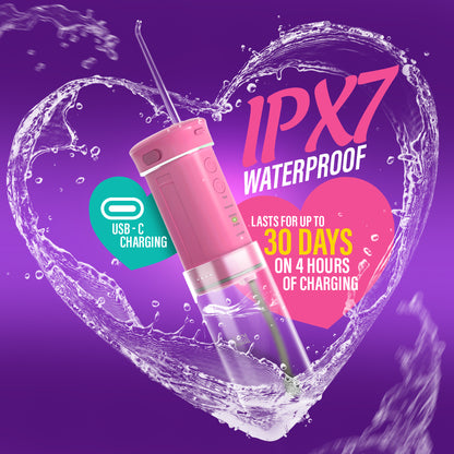 Exclusive Compact Dental Water Flosser (180 ml) - Pink