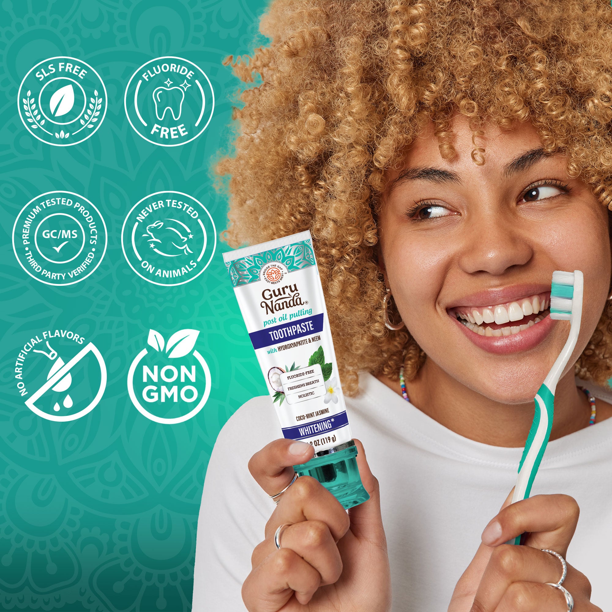 Fluoride Free Whitening Toothpaste with Hydroxyapatite - 1 Pk