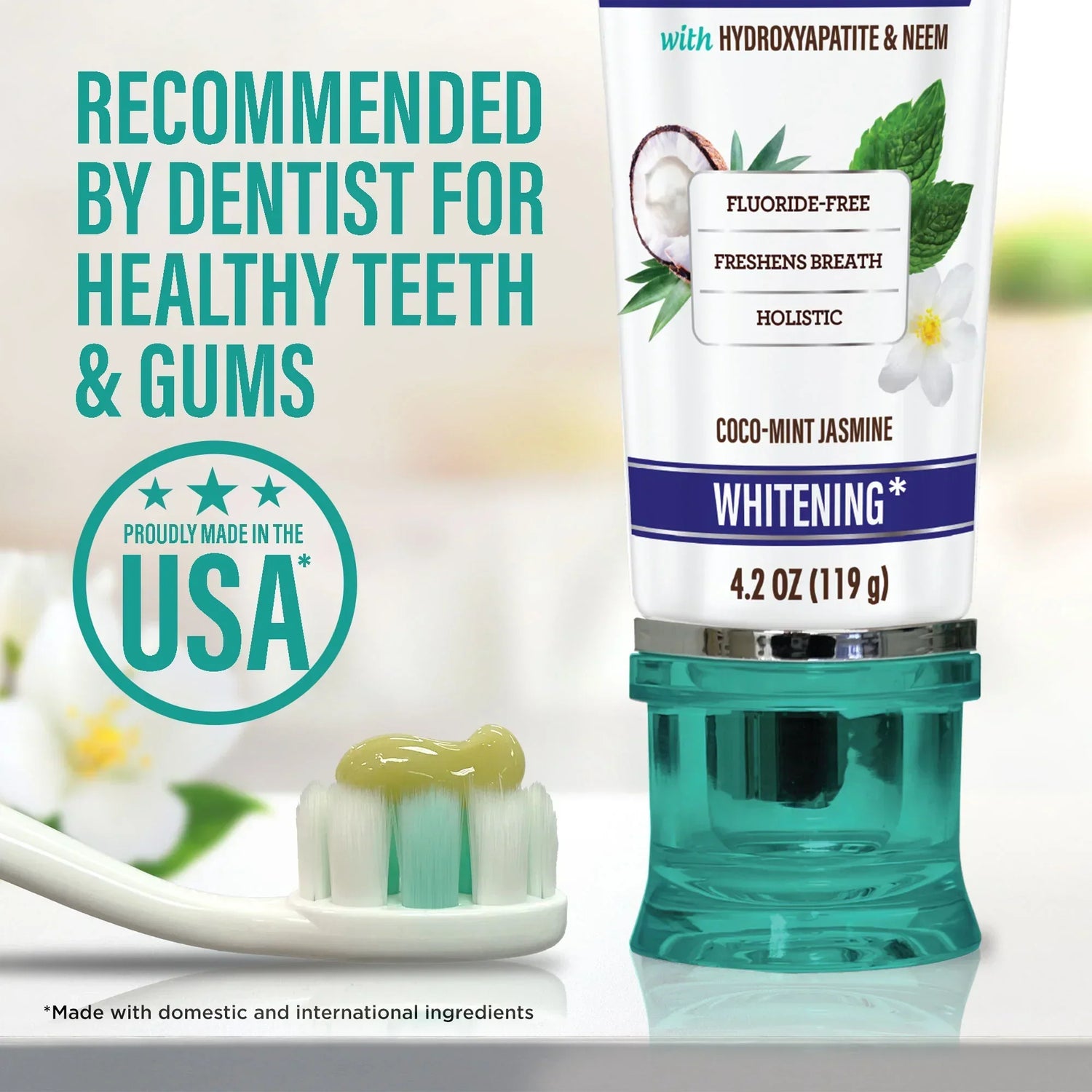 Hydroxyapatite &amp; Neem Whitening Toothpaste, Fluoride Free