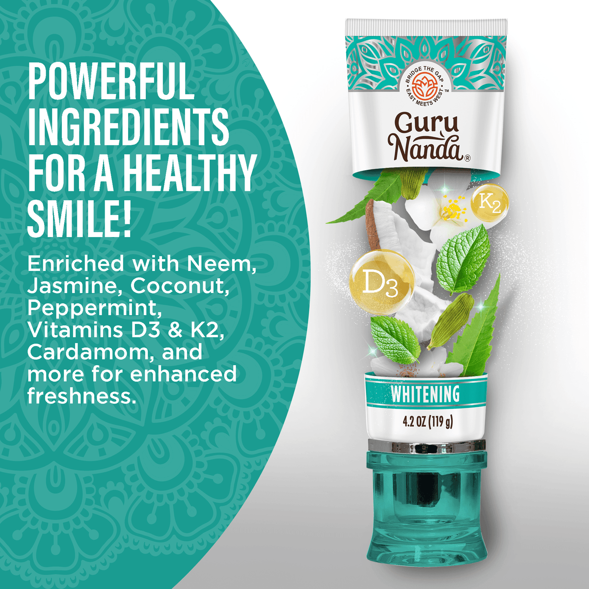 Toothpaste Form Fluoride-Free Whitening Toothpaste With Hydroxyapatite - 4 Pack | GuruNanda