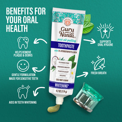 Fluoride Free Whitening Toothpaste with Hydroxyapatite - 1 Pk