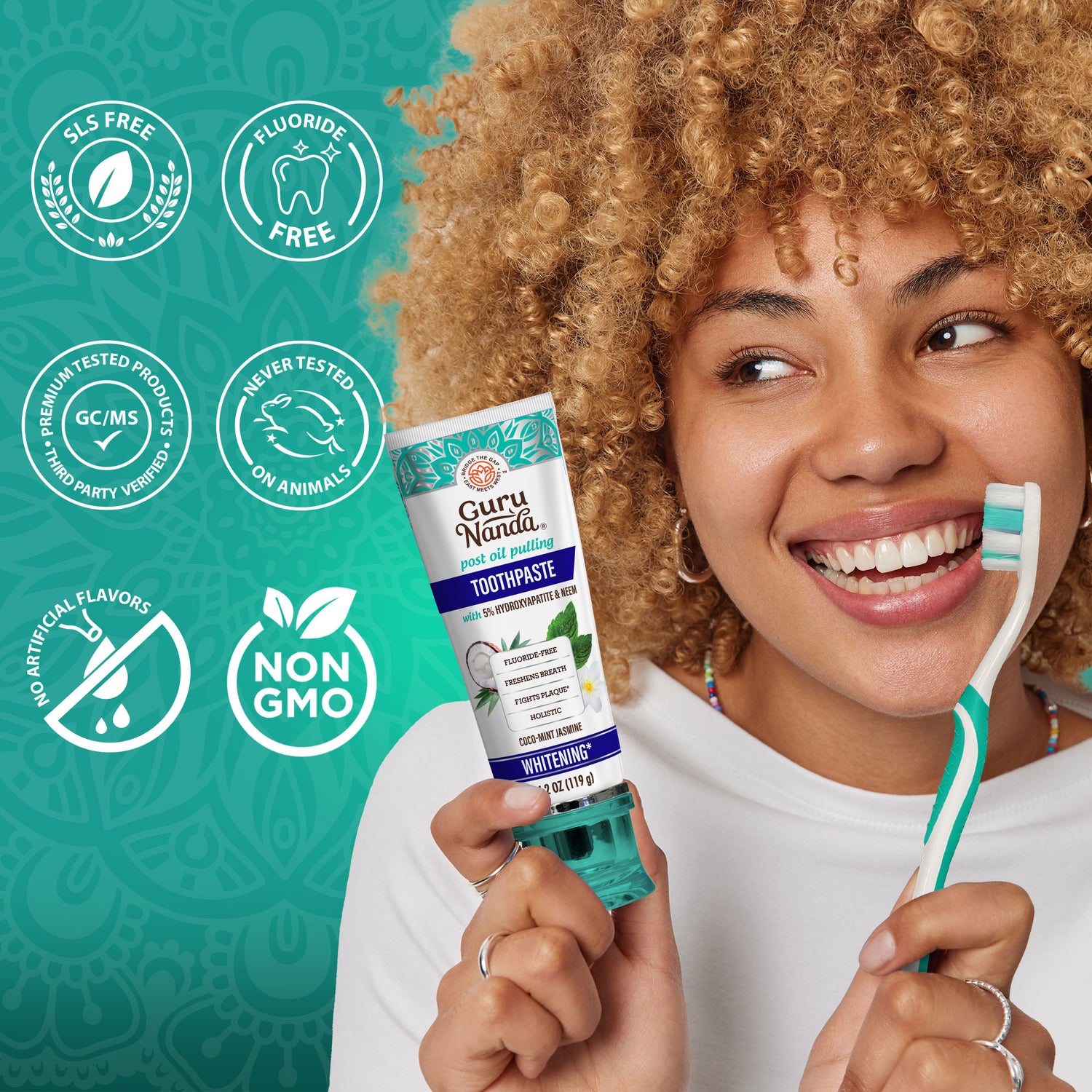 Fluoride Free Whitening Toothpaste with Hydroxyapatite - 1 Pk
