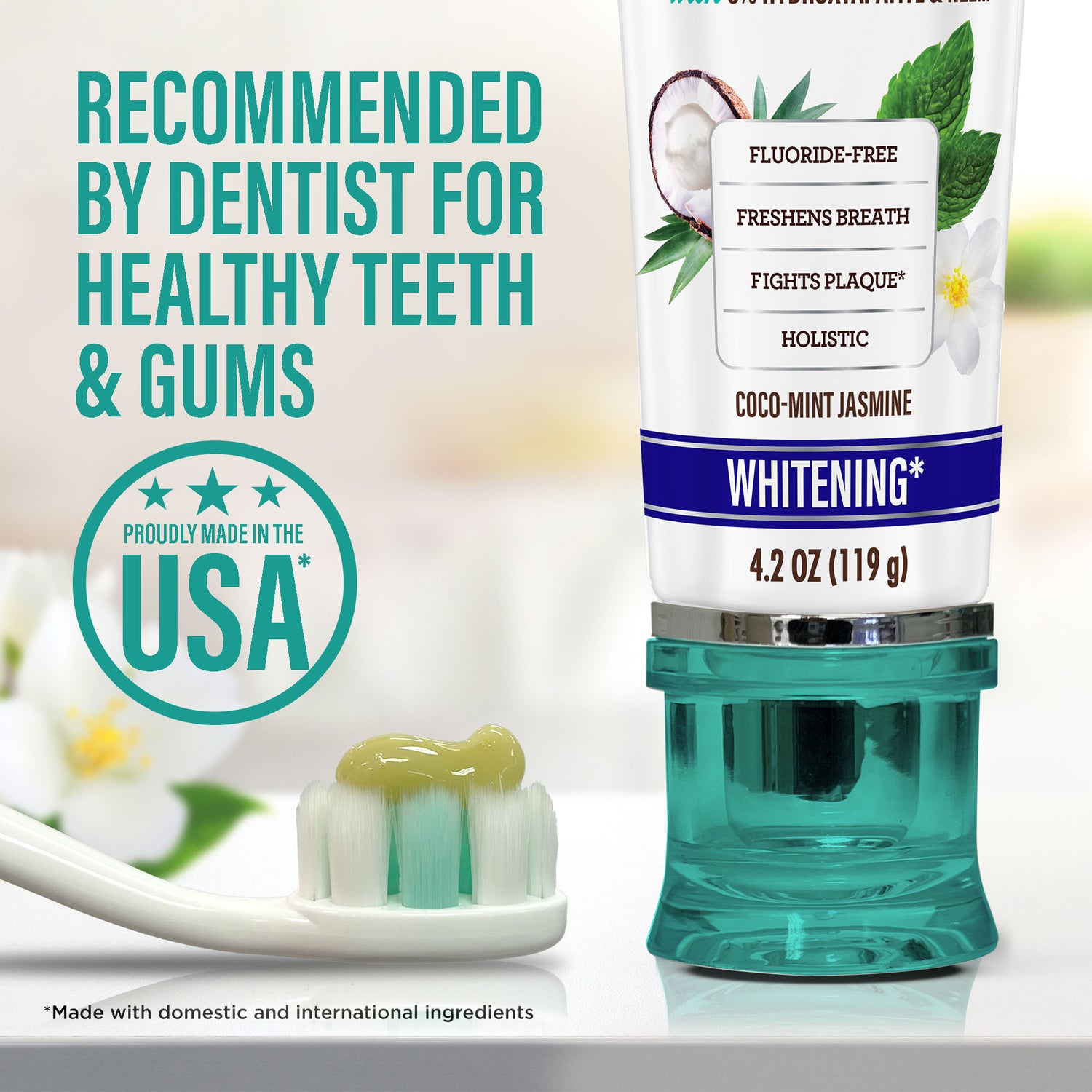 Fluoride Free Whitening Toothpaste with Hydroxyapatite - 1 Pk