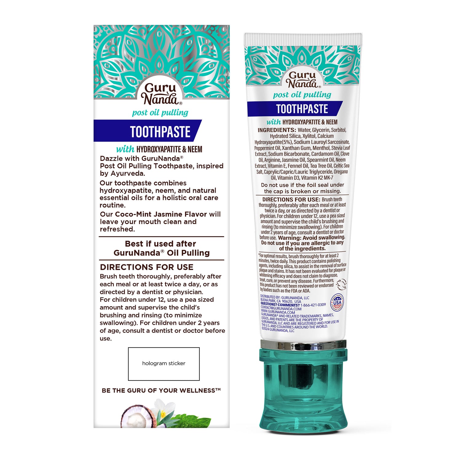 Fluoride Free Whitening Toothpaste with Hydroxyapatite - 1 Pk