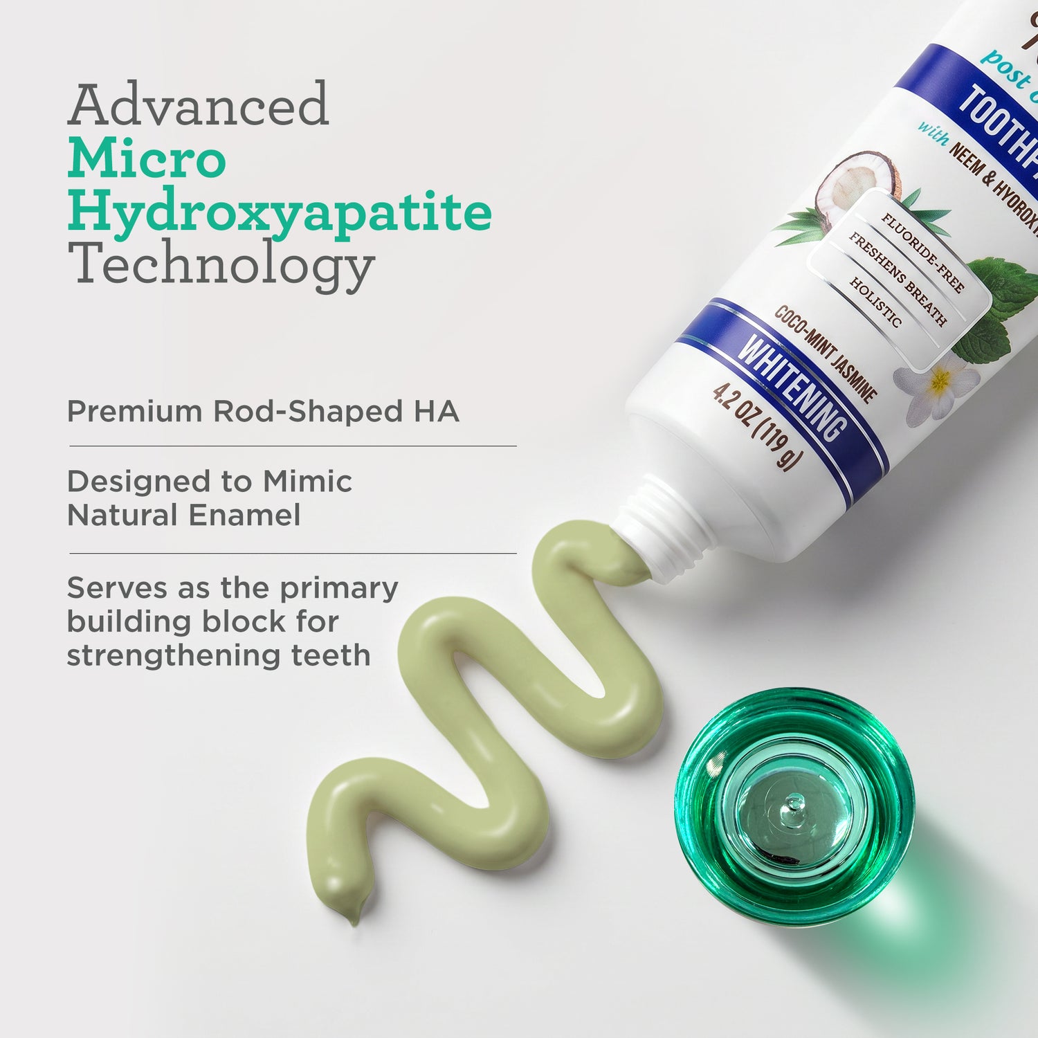 Dentifrice Blancheur Hydroxyapatite et Neem, Sans Fluorure – 120 g