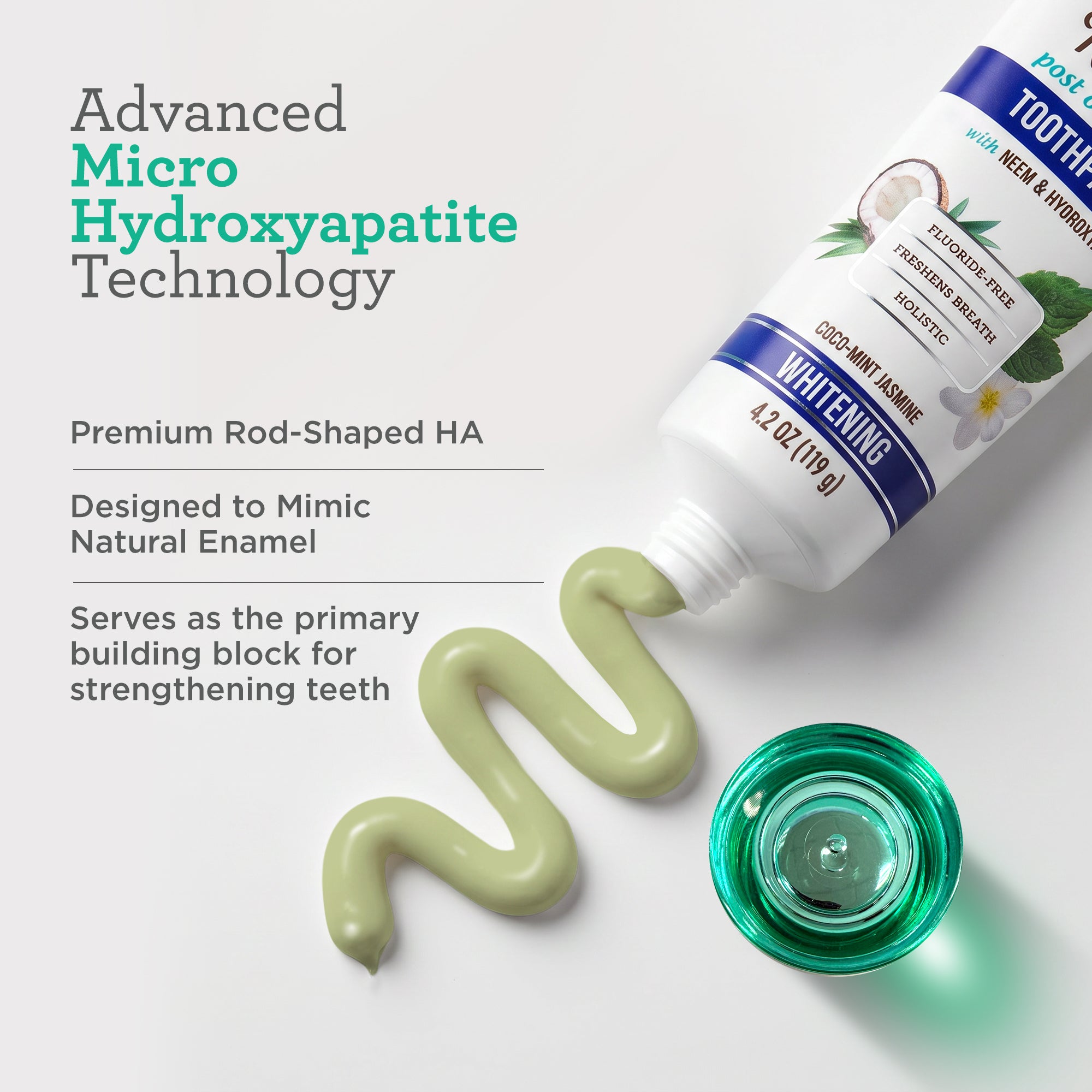 Dentifrice Blancheur Hydroxyapatite et Neem, Sans Fluorure – 120 g