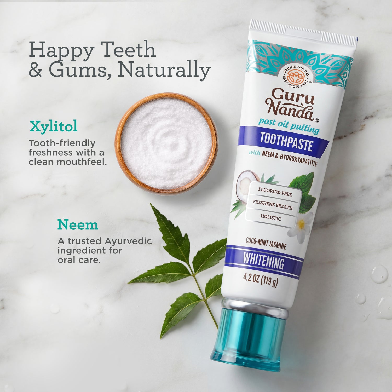 Dentifrice Blancheur Hydroxyapatite et Neem, Sans Fluorure – 120 g