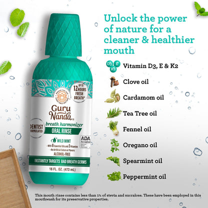 Oral Rinse Breath Harmonizer Mouthwash, Wild Mint - 2 Pack